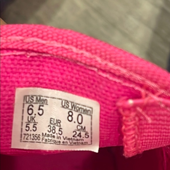 Vans Kids Unisex Slip On Sneakers Hot Pink Checkered Boys Size 6.5 Big Girls 8.0 - Picture 5 of 6